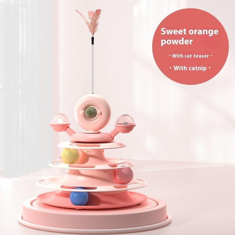 Cat Toy Tower – 4-Level Interactive Roller Ball Toy - Pet's Dream