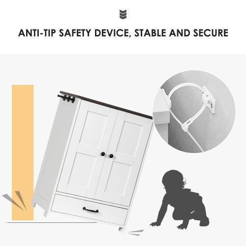 Feeding Station - Food Locker With Hidden Dog Bowl, Adjustable Panel, comfy Hook, for Medium Dog, White - Pet's Dream