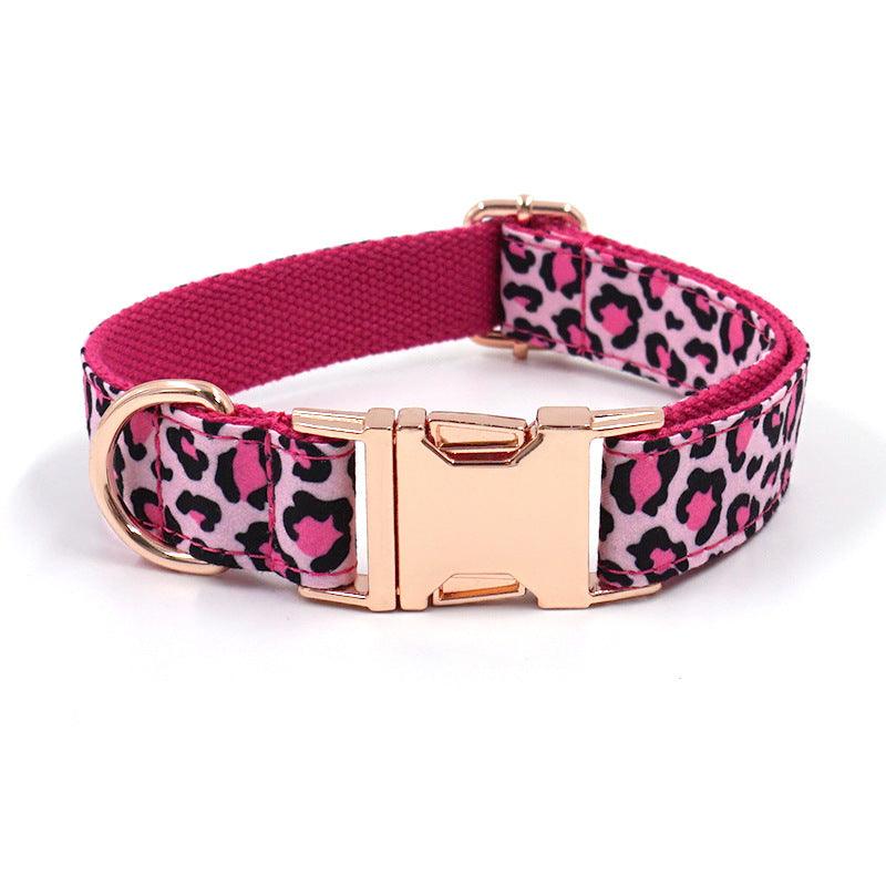 Collar with Leopard Print, Rose Gold, Leash Set for Dogs - Pet's Dream