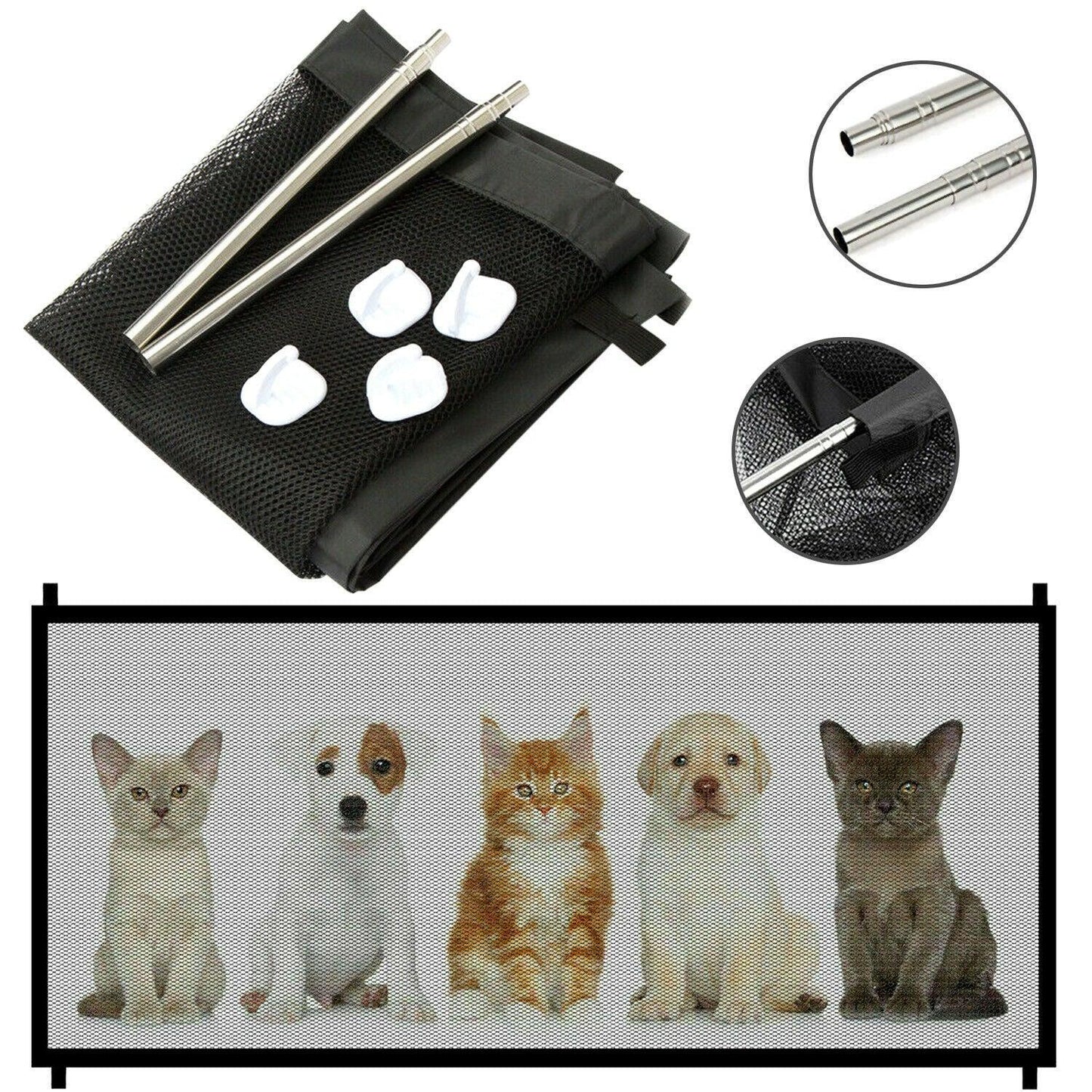 Safety Gate, Mesh Fence, Magic Portable Guard Net Stairs Doors - Pet's Dream