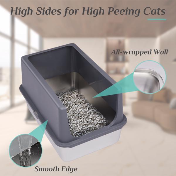 Stainless Steel Litter Box With Shovel Pad for Cats - Pet's Dream
