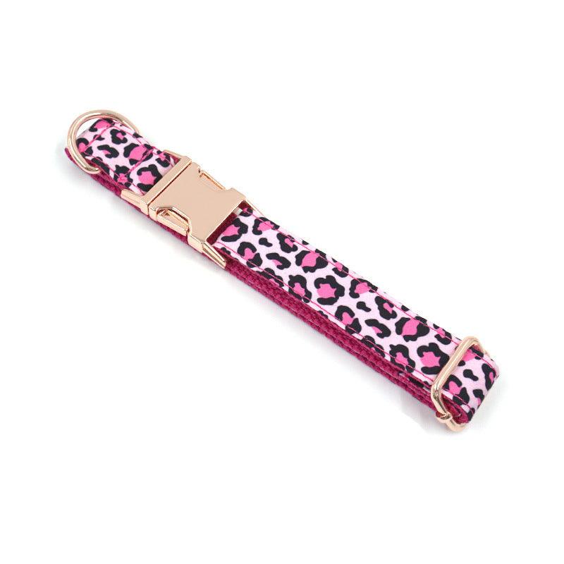 Collar with Leopard Print, Rose Gold, Leash Set for Dogs - Pet's Dream