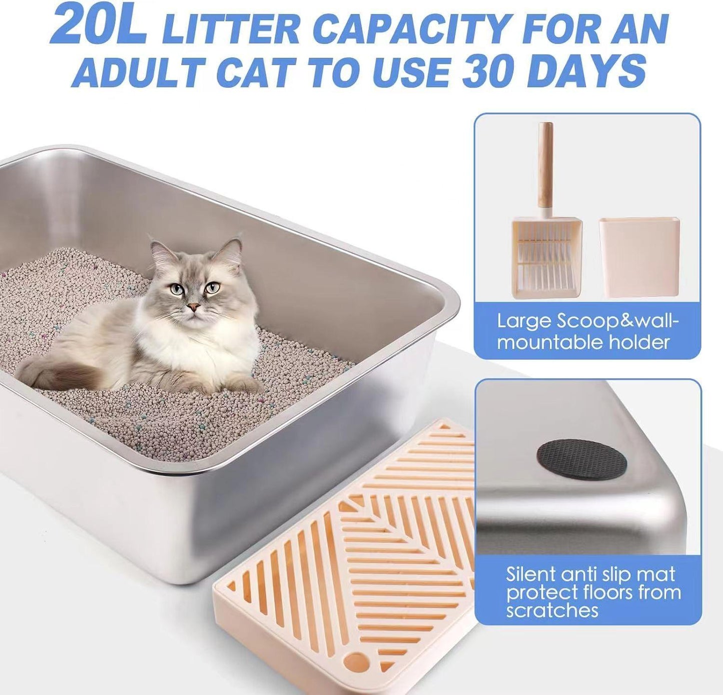 Stainless Steel Litter Box for Cats - Pet's Dream