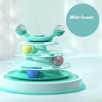 Cat Toy Tower – 4-Level Interactive Roller Ball Toy - Pet's Dream