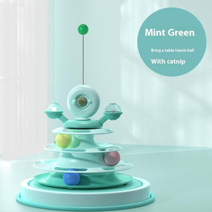 Cat Toy Tower – 4-Level Interactive Roller Ball Toy - Pet's Dream