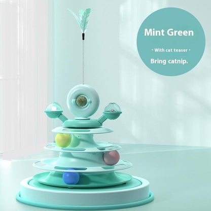 Cat Toy Tower – 4-Level Interactive Roller Ball Toy - Pet's Dream