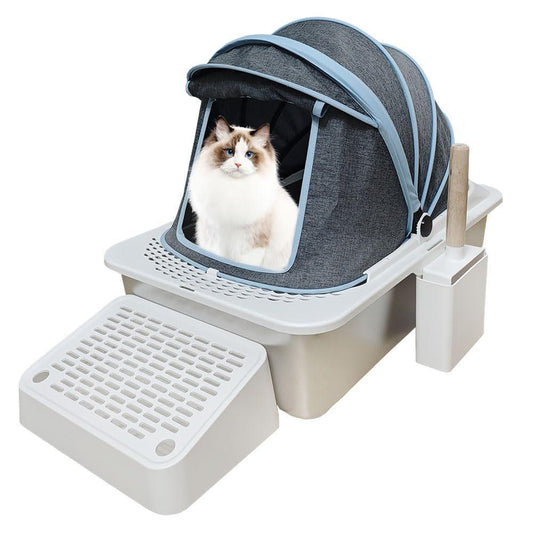 Stainless Steel Litter Box with Cloth Cover for Cats - Pet's Dream